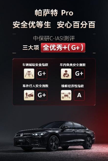 星空体育科技：惊呆了！帕萨特Pro拿下中保研测评三项全G+安全性可圈可点(图1)