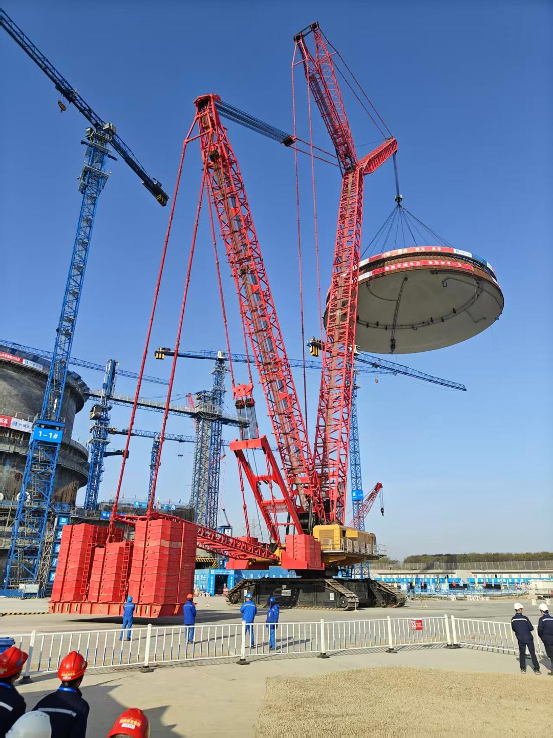 北方首台！“华龙一号”项目1号机组内穹顶吊装成功(图2)